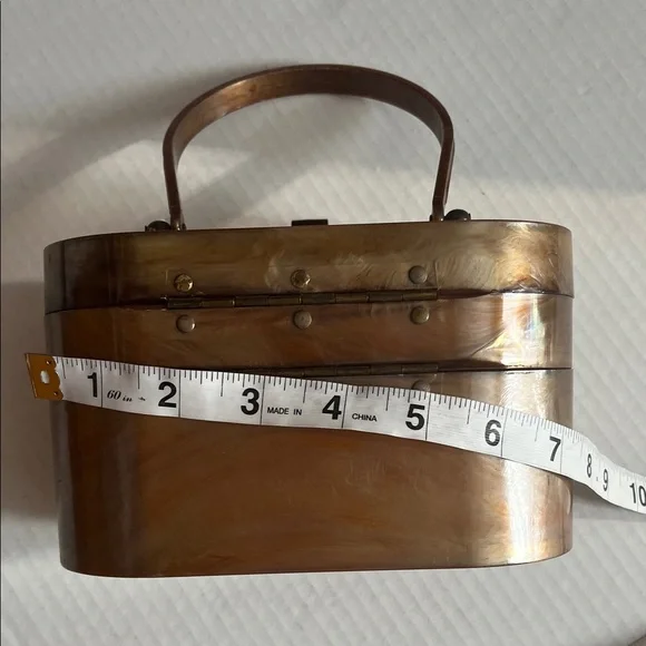 Vintage Brown metallic Cosmetic Case - Picture 7 of 7